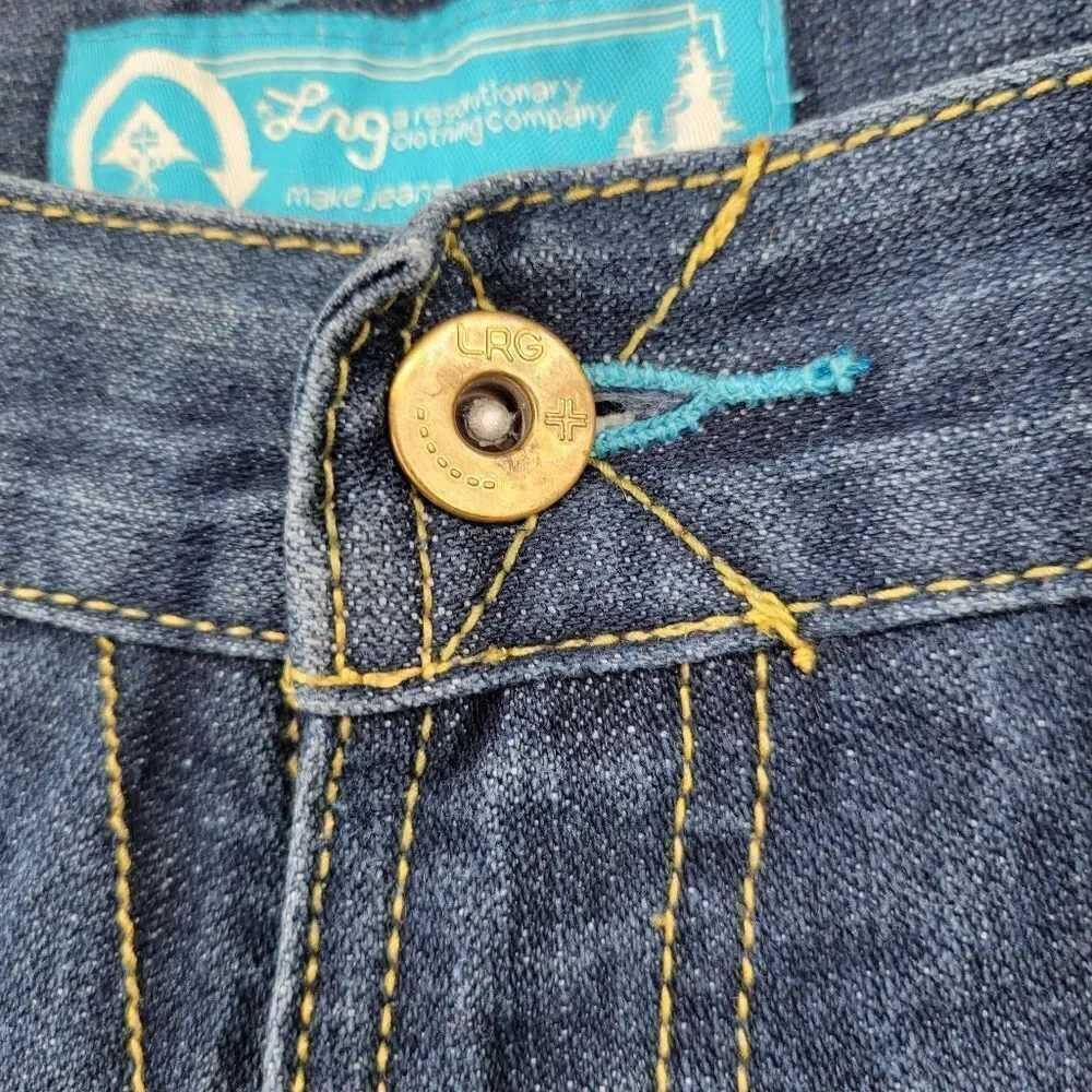 LRG Colorful Embroidered Wide Leg Baggy Denim Jeans